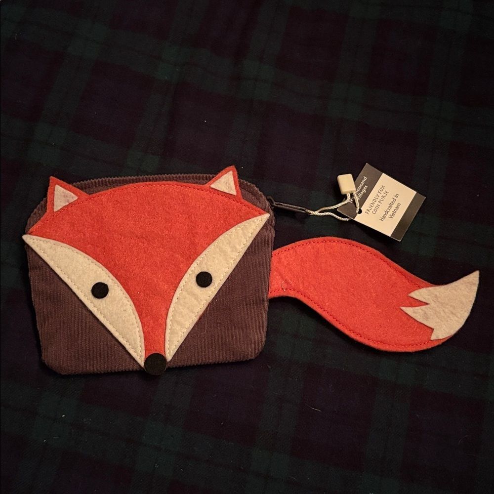 NWT! Ten Thousand Villages Friendly Fox Coin Purse